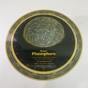 Vintage 1982 Philips Planisphere Star Chart Latitude 42 Degrees North Month Year